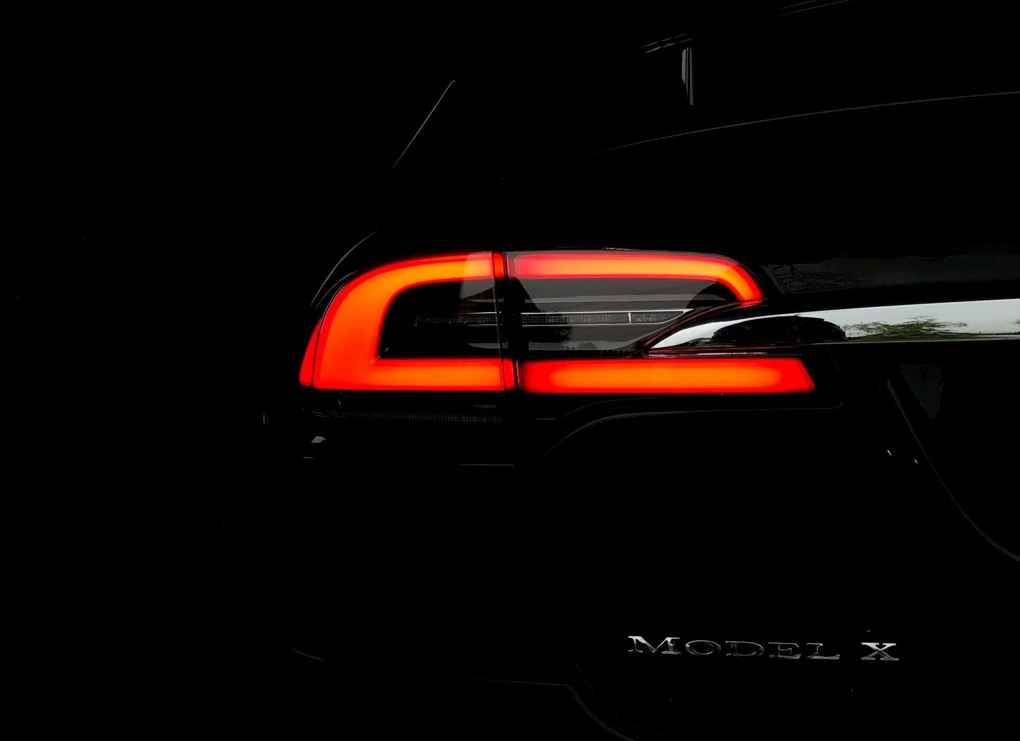 taillight of Model X vehicle